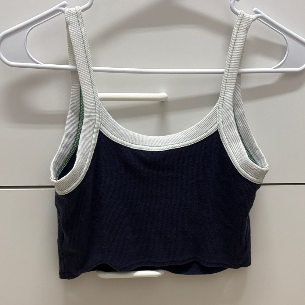 PacSun Navy and White Crop Top - Picture 2 of 3
